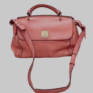 MCM Large Leather Crossbody Satchel Bag